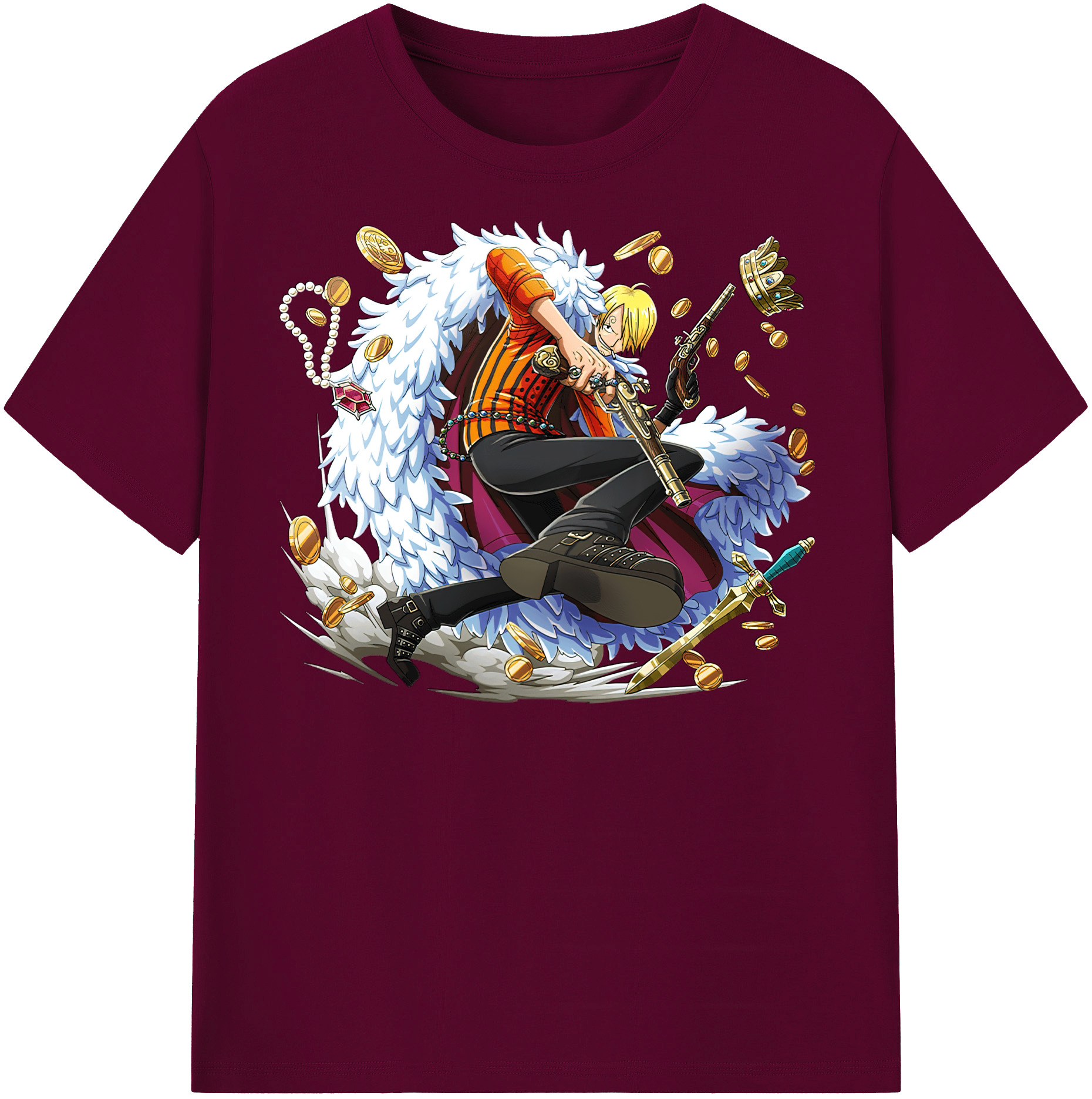 （画像用） ワンピース サンジ ONE PIECE Sanji レディースカジュアルプリントTシャツ（綿100％）
